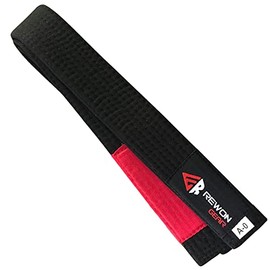 Rewon Gear Jiu Jitsu BJJ Premium Belt - Professional Belt with Sleeve Bar for Ranked Stripes, Durable (Black, A2)