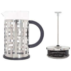 Cafetera prensa francesa para 3 tazas, de borosilicato armazon de acero inoxidable | GF-06 - REIMART