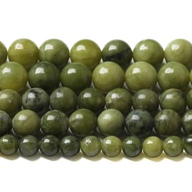 120 abalorio sueltas de jade verde chino de piedra natural de 6 mm para hacer joyas, pulseras y collares
