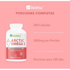 Artic Omega 3 200 Caps Wellthy 300mg Epa, 240mg Dha Sabor Sin Sabor