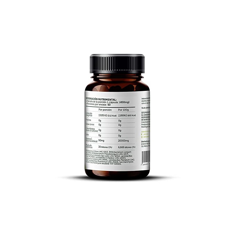 Probióticos y Prebióticos con Vitamina C, 30 Billones UFC Balance