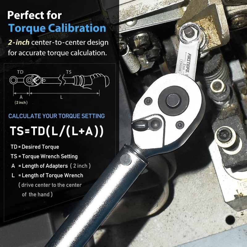 FIRSTINFO 3/8-inch Drive Torque Adapter Set, 12-Point Box End, 5/16