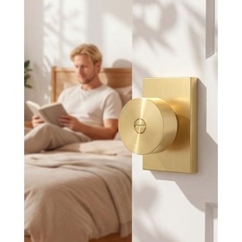 Goldenwarm Gold Door Knobs Interior, Zinc Alloy Brushed Gold Privacy Door Knob for Bedroom Bathroom, Heavy Duty Modern Brushed Brass Door Knobs (2 Pack)