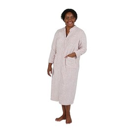 La Cera Embossed Rose Ballet Zip Robe (8813) 1X/Pink
