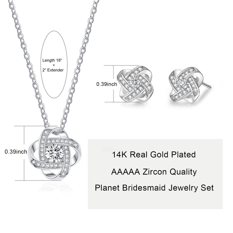 DHQH 6 Sets Bridesmaid Proposal Gifts Teardrop Jewelry Set for