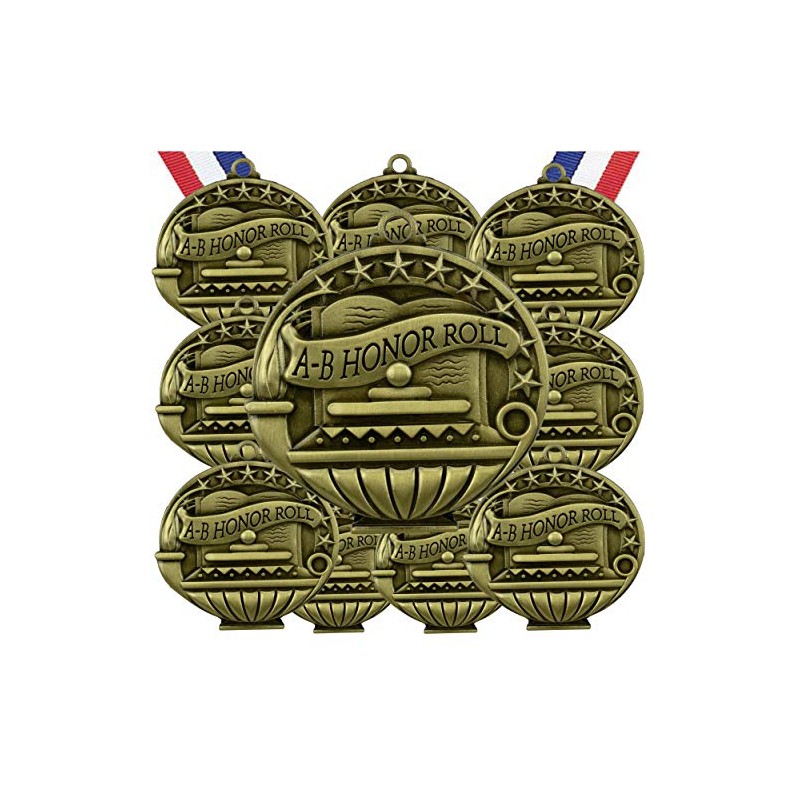 Express Medals A-B Honor Roll Gold Medals Trophy Award with