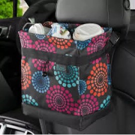 Clever Container No-Leak Litterbag - Groovy Flowers - Car Trash Bag 9 X 10.5 X 7