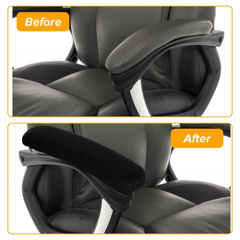 Sorcristy 2PCS Office Chair Arm Covers Polyester Removable Machine Washable
