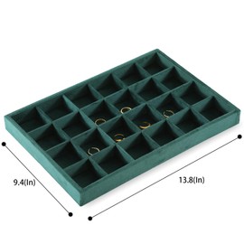 Yinbeini Earrings Organizer For Women, Velvet Jewelry Trays，Premium Rock Organizer,Luxury Earring Storage,Green Earring Case