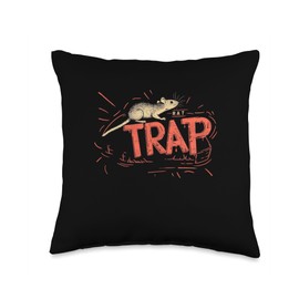Awesome Rat Trap Saying for Boys and Girls Throw Pillow
