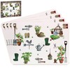 4pcs Garden Theme Cork Placemats Green Fingers Collection Gardening Lover