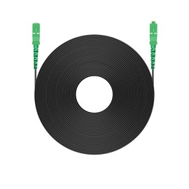 Simplex SC/APC to SC/APC Fiber Patch Cable 15m/49ft,Fiber Optic Internet Cable,Single Mode Armored Fiber Optic Jumper Optical Patch Cord, Att Fiber Cable OS1/OS2 Compatible OD 3.0mm LSZH Black