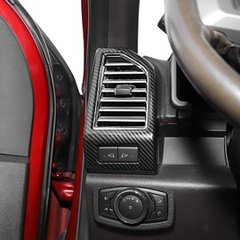 Voodonala for F150 ABS Carbon Fiber Dash AC Air Conditioning Vent Outlet Trim for 2015-2020 Ford F150 Interior Accessories,2pcs