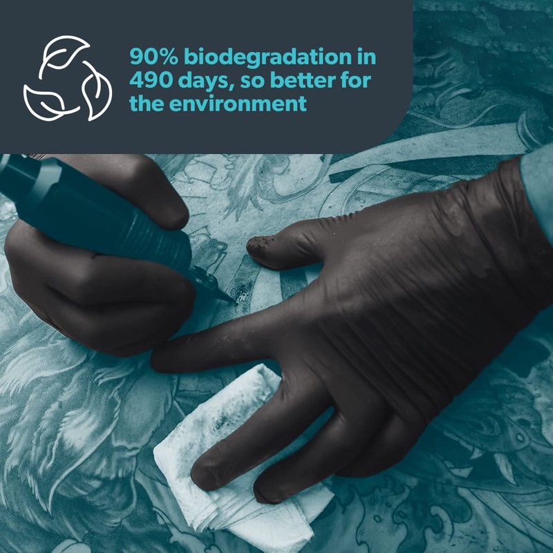 Unigloves BioTouch Nitrile Disposable Gloves - Biodegradable, Multipurpose, Medical Grade