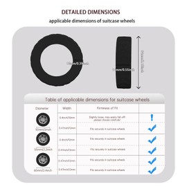 8 Pcs Upgrade Luggage Wheel Covers,Silicone Luggage Wheel Covers, 2-2.4-inch Carry-On Suitcases or Office Chair Caster, Scratch-Resistant and Noise-reducing design, Essential Travel Accessories(Black)