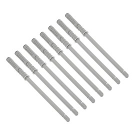 QUARKZMAN Pack of 8 Floating Shelf Brackets, Metal Hidden Shelf Brackets, 0.4 x 5.7 inches, Invisible Shelf Brackets with Screws for Floating Wooden Shelves (Silver Tone)