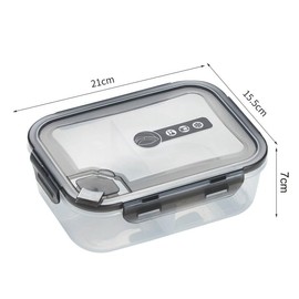 VERSALINES® Bento Box Adult Lunch Box - 3 Divided Lunch Box for Men & Women, Snack Containers for Adults, Mens Lunch Box Containers, Snack Box Container, Lunch Containers for Adults (Gray-Clear)