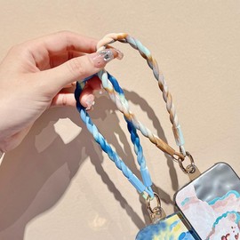 WODONGTECH Gradient Silicone Phone Wrist Strap, Cellphone Lanyard with Tether Tab, Elastic Hands-Free Wristlet