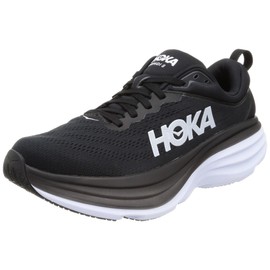 Hoka Mens Bondi 8 Textile Black White Trainers 9 US