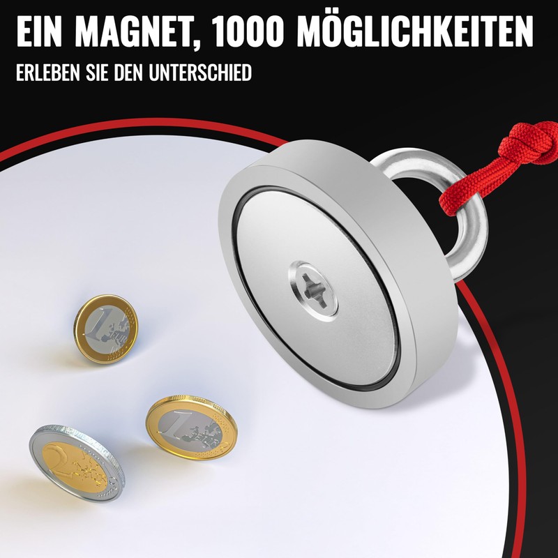 Poppstar Neodymium Eyelet Magnet (Hold Force 160 kg, Diameter 60