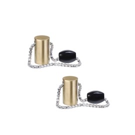 Rockcloud Healing Crystal Cabinet Knobs, Barrel Beads Drawer Door Pull Handles for Kitchen Dresser Cupboard Wardrobe Hardware Decorative, Pack of 2, Black Obsidian