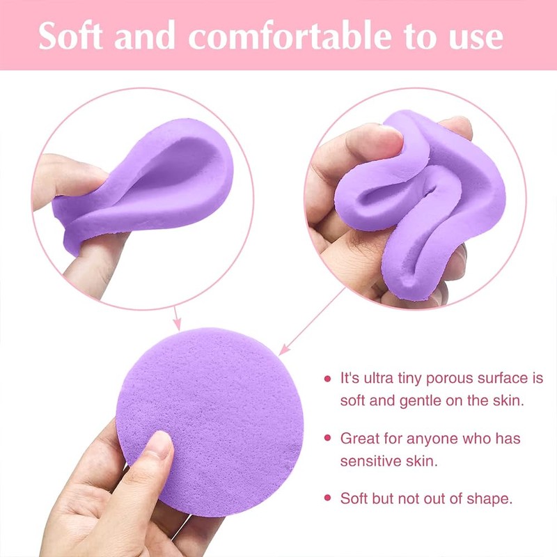 60-Pack Compressed Facial Sponges – Soft Cleansing Pads for Makeup