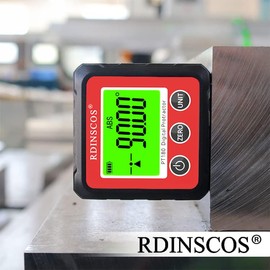 Rechargeable Angle Meter Magnetic Angle Gauge 4-side Strong Magnetic Level Box with LCD Backlight Protractor Inclinometer for Woodworking,Tablesaw,Construction,and Machinery (PT180)