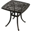 21”Cast Aluminum Outdoor Side Table, Cast Aluminum Patio End Tables,