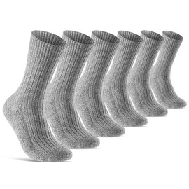6 Pairs Norwegian Socks Men Women Winter Socks Warm Wool Socks, gray