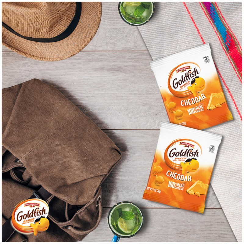 Goldfish Cheddar Cheese Crackers, Baked Snack Crackers, 1 oz On-the-Go