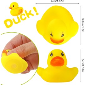 DERAYEE Pack of 50 Rubber Duck Cute Duck Yellow Floating Bath Toy Water Entertainment for Children