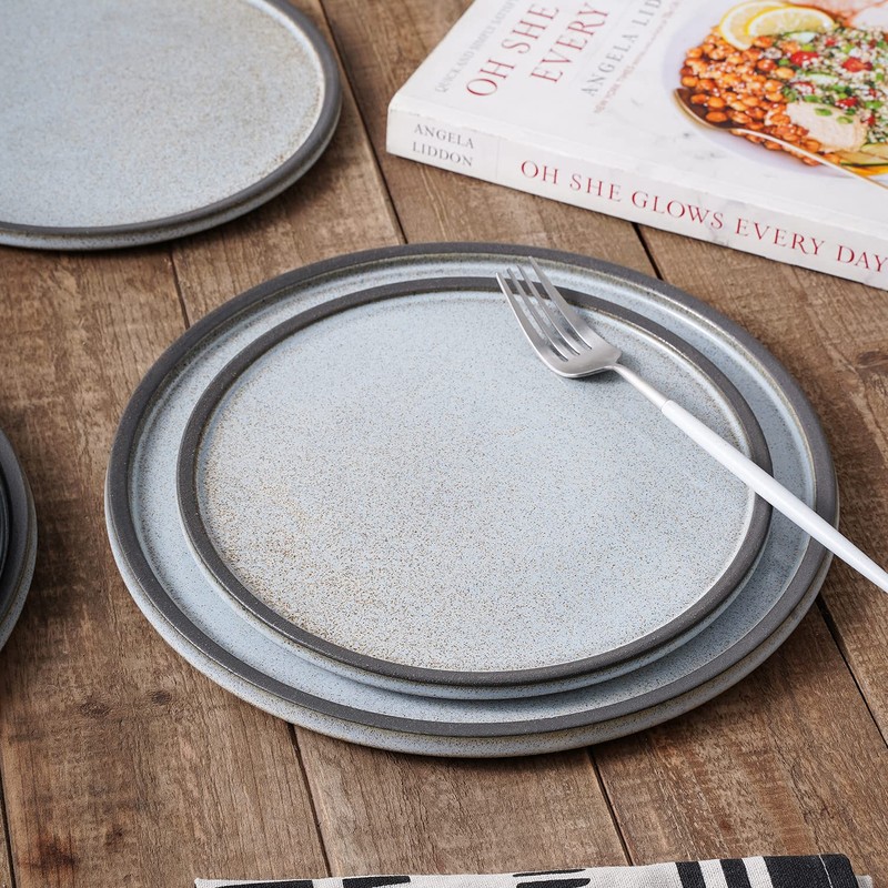 Stone lain Vince Rustic Stoneware Dinner Plate Set, 4 Count,