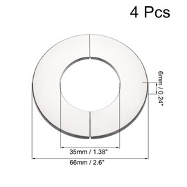 sourcing map Wall Split Flange, Stainless Steel Round Escutcheon Plate for 35mm Diameter Pipe 4Pcs