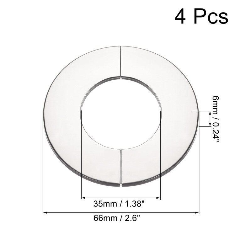 sourcing map Wall Split Flange, Stainless Steel Round Escutcheon Plate