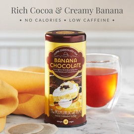 The Republic of Tea – Banana Cuppa Chocolate Tea Bags, Low-Caffeine, 36 Servings