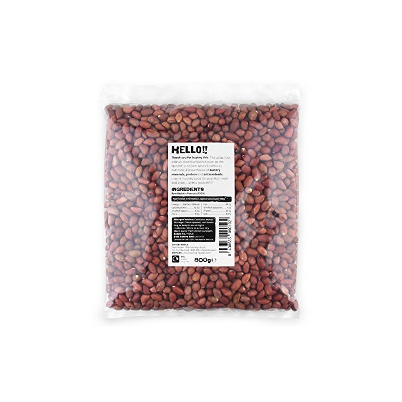 Gorilla Food Co. Redskin Peanuts Whole Unsalted - 800g