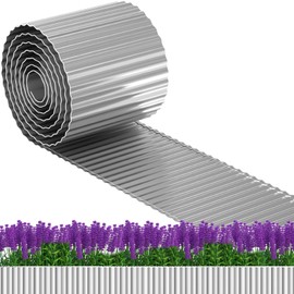 Metal Landscape Garden Edging Border, 6 Inch x 20 FT Corrugated Metal Edging for Landscaping, Sturdy Steel Lawn Edging for DIY Flower Bed Edging Tree Fence Yard Pathway