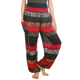 LOFBAZ Harem Pants for Women Yoga Boho Hippie Clothing Bohemian Palazzo Beach Maternity Pajama Gypsy Indian Travel Clothes Colourful 2 Earth L