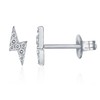 PAVOI 14K White Gold Plated Sterling Silver Lightning Bolt Earrings