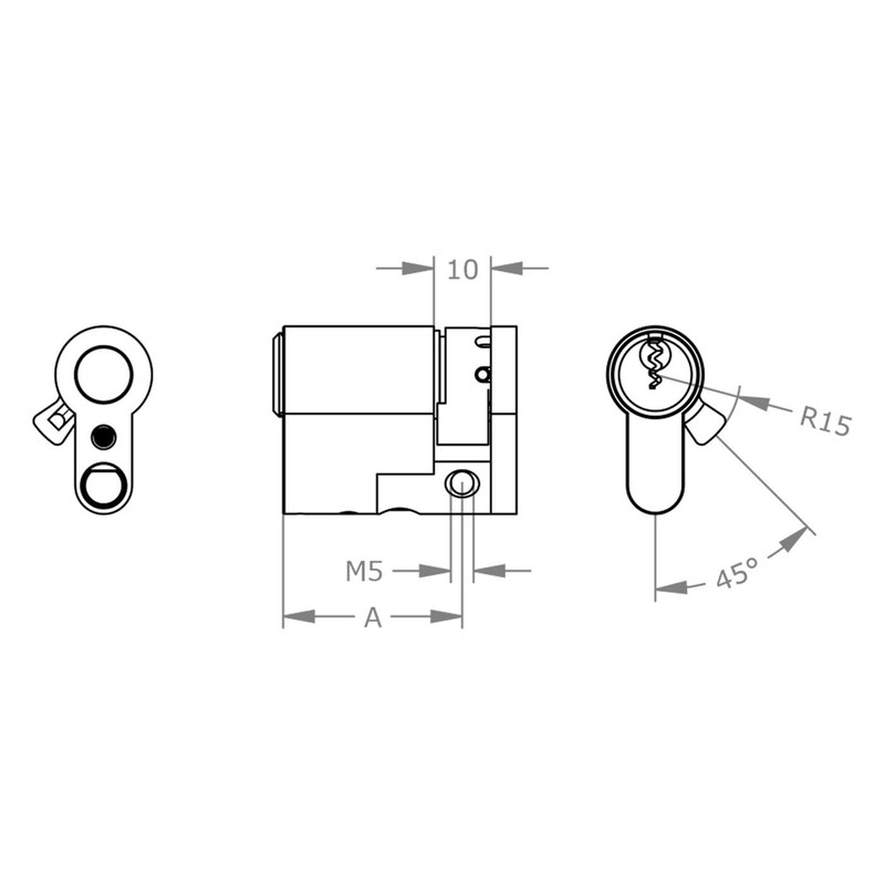 EVVA FPS Half Cylinder 32/10 | Lock Cylinder Profile Cylinder