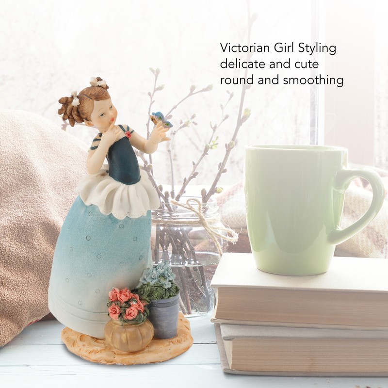 Victorian Girl Resin Ornament Exquisite Cute Stable Desktop Resin Handicraft