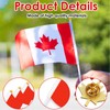 Mini Canadian Flags Set with Flagpoles & Maple Leaf Badges