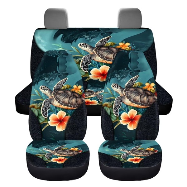 Wnbucioht Hawaii Sea Turtle Car Seat Cover Set for Front