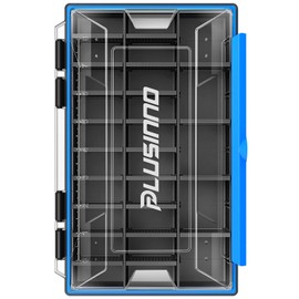 PLUSINNO Waterproof Tackle Box, 1/2 Packs Tackle Trays, Fishing Tackle Box Organizer with Removable Dividers, Fishing Box Tackle Trays and Terminal Tackle Storage