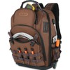 WELKINLAND-70Pockets HVAC Backpack, Heavy-Duty Electrician Tool Backpack, Hard Bottom Tool