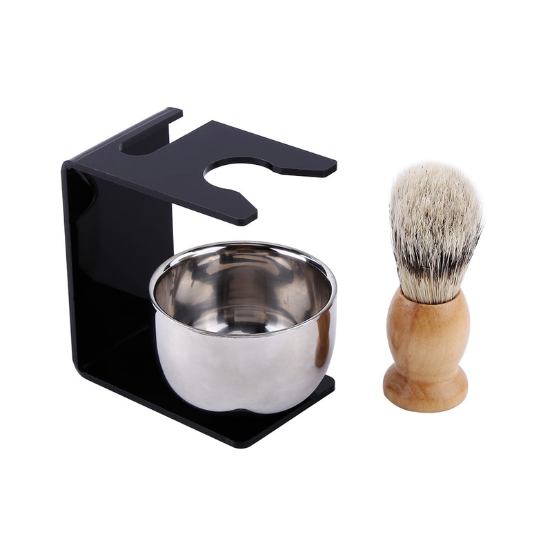 Men New Black Shaving Tool Stand Holder Nylon Hair Brush