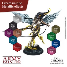 The Army Painter Evil Chrome Warpaint - Acrylic Non-Toxic Heavily Pigmented Water Based Paint for Tabletop Roleplaying, Boardgames, and Wargames Miniature Model Painting
