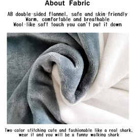 IDAHSOR Shark Blanket Hoodie Adult - Flannel Shark Tail Onesie with Hood, Super Soft Fleece Sleeping Bag - M (170x57cm)