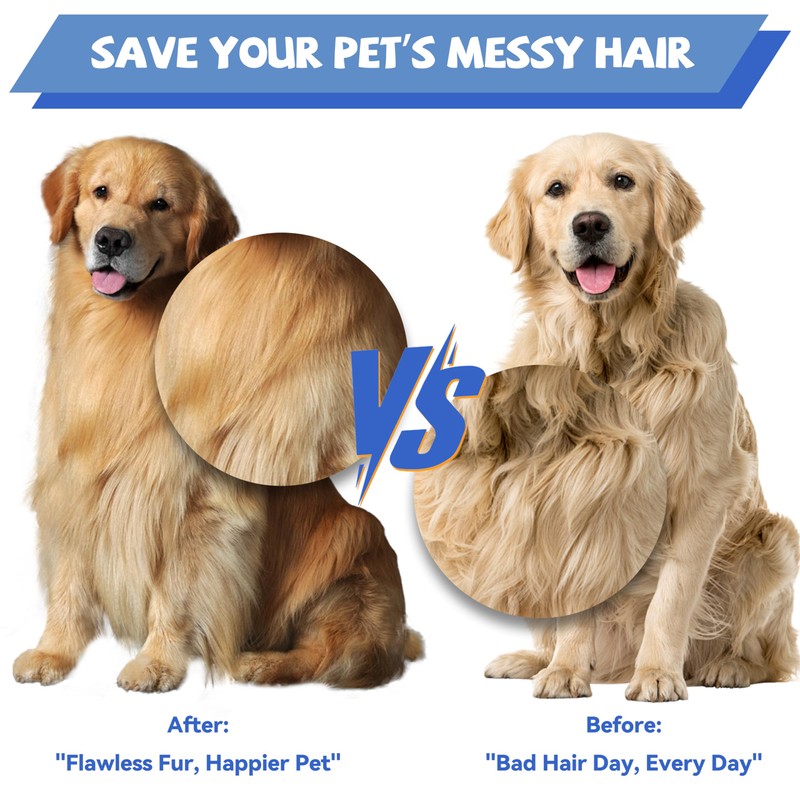 Professional 6 In Dual Tooth Pet Grooming Comb for Short-Haired