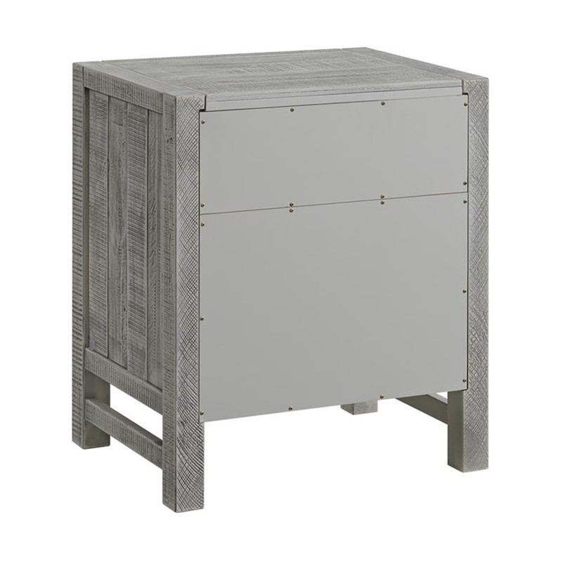 Arden 2-Drawer Wood Nightstand - Driftwood Gray, Rustic Finish with